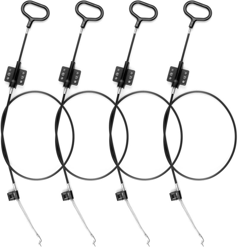 Nonley Sofa Recliner Cables, 4 Pack Couch Release Cables Recliner Replacement Parts D Ring Couch Recliner Pull Handle, Hook Exposed Cable with S Tip for Sofa, Black - Image 1